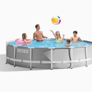 Piscina Estructural Redonda INTEX Prism Frame 427 x 107 cm, 12.706L. Con Bomba, Escalera y Cobertor