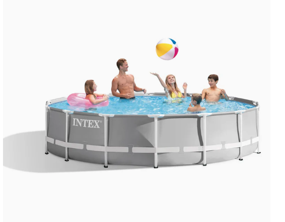 Piscina Estructural Redonda INTEX Prism Frame 427 x 107 cm, 12.706L. Con Bomba, Escalera y Cobertor