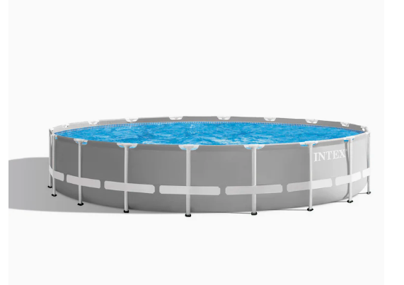 Piscina Estructural Redonda INTEX Prism Frame 5.49mx1.22m, 24.311L, con Bomba, Escalera, Cobertor y Tapiz