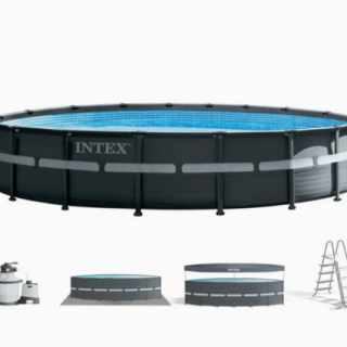 Piscina Estructural Ultra XTR Frame INTEX 610 x 122 cm, 30.079L, con Bomba de Arena, Escalera, Cobertor y Tapiz