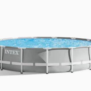 Piscina Estructural Redonda INTEX Prism Frame, 457x107cm, 14.614L. Con Bomba, Escalera y Cobertor