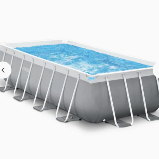 Piscina Estructural Prism Frame INTEX, 488 x 244 x 107 cm, 10.874L, con Bomba, Escalera, Cobertor y Tapiz