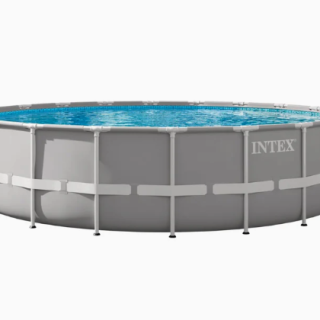Piscina Premium Prism Frame INTEX 610 x 132 cm, 32.695L, con Bomba, Escalera, Cobertor y Tapiz