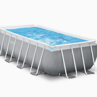 Piscina Estructural Rectangular INTEX Prism Frame, 4m x 2m x 1.22m, 8.418L, con Bomba y Escalera