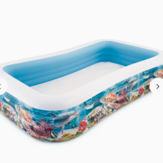 Piscina Inflable INTEX Infantil Tropical Rectangular 305 x 183 x 56 cm, 1.020L