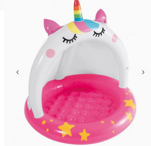 Piscina Infantil INTEX Gato Unicornio con Parasol para Niños 1- 3 Años